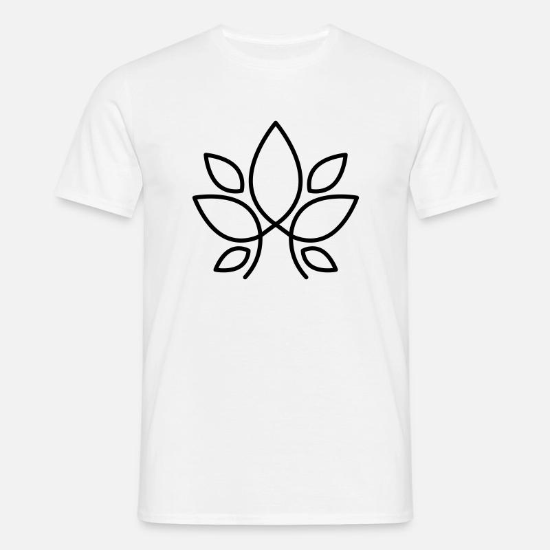 abstraktes Logo mit Blättern - Männer T-Shirt - Weiß