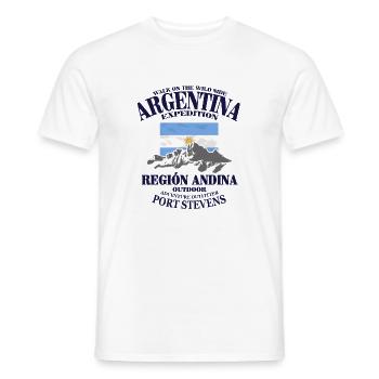 Argentina - Flag & Mountains - Men's T-Shirt - white - Front - AI Model Male 178 dark (178cm)