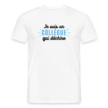 cadeau collègue Je suis un collègue qui déchire - T-shirt homme - blanc - Devant - AI Model Male 178 dark (178cm)
