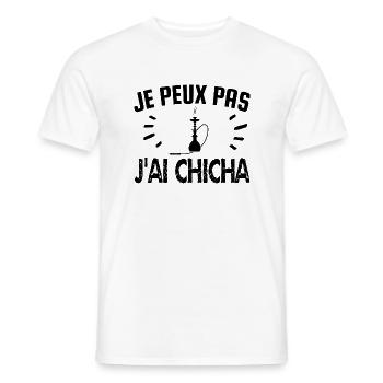 je peux pas j'ai chicha - T-shirt homme - blanc - Devant - AI Model Male 178 dark (178cm)
