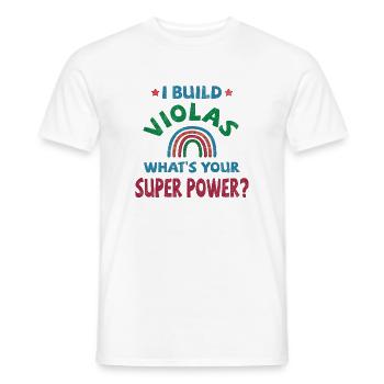 Je construis Violas quel est votre super pouvoir? - T-shirt homme - blanc - Devant - AI Model Male 178 dark (178cm)