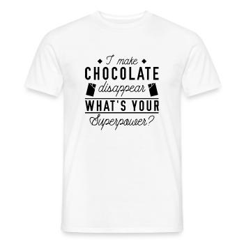 Je fais disparaître le chocolat - T-shirt homme - blanc - Devant - AI Model Male 178 dark (178cm)
