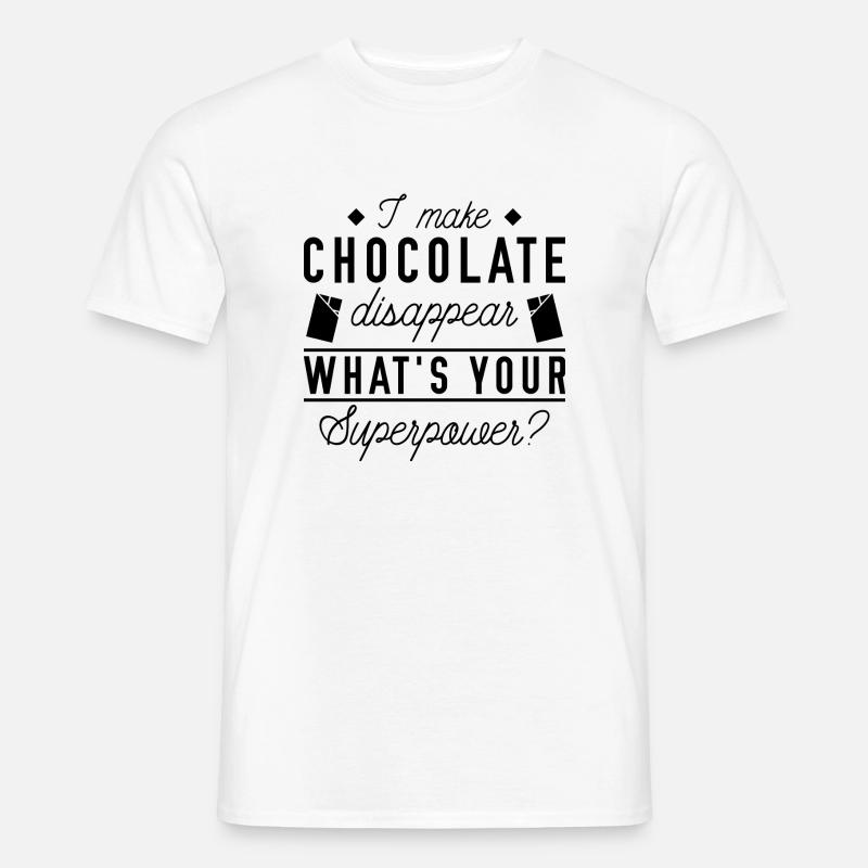 Ich lasse Schokolade verschwinden - Männer T-Shirt - Weiß