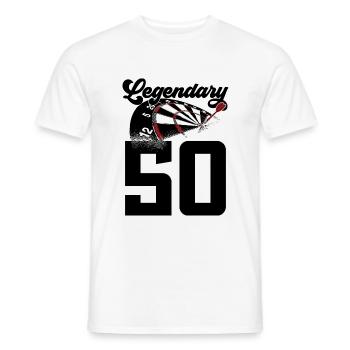 50TH BIRTHDAY DART LEGEND 1976 - Men's T-Shirt - white - Front - AI Model Male 178 dark (178cm)