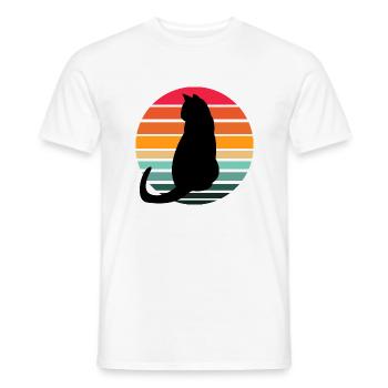 Katze Sunset - Männer T-Shirt - Weiß - Vorne - AI Model Male 178 dark (178cm)