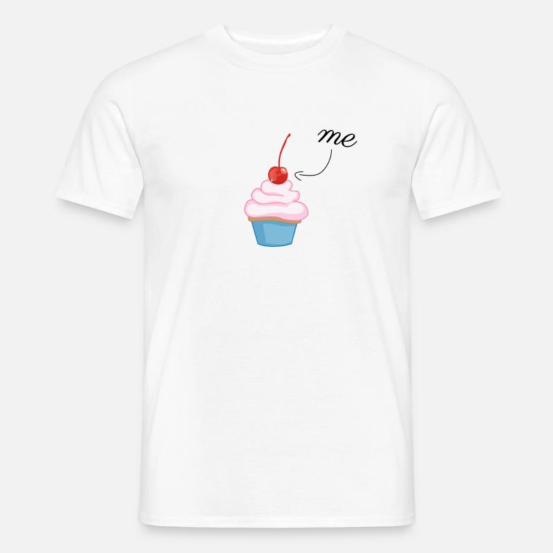 Kirsche auf der Sahnetorte - Männer T-Shirt - Weiß