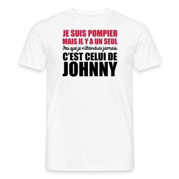 je suis pompier le seul feu que je n'éteindrai - T-shirt homme - blanc - Devant - AI Model Male 178 dark (178cm)