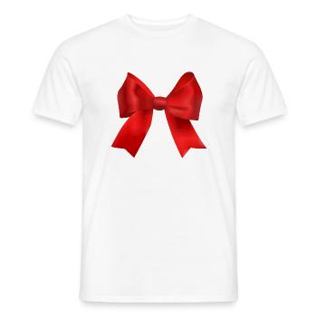 red ribbon - Men's T-Shirt - white - Front - AI Model Male 178 dark (178cm)