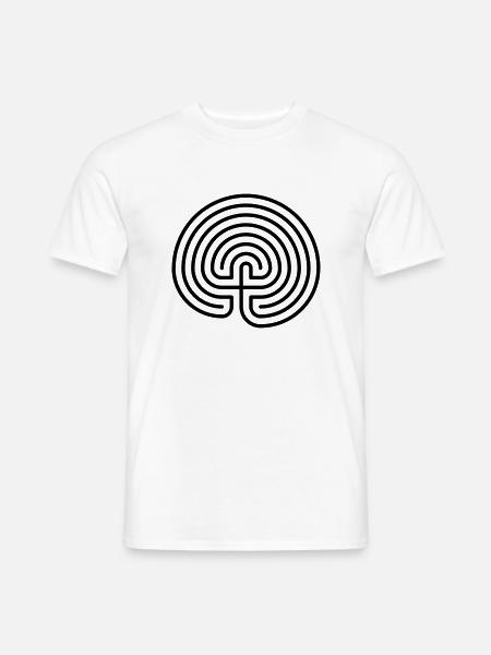 klassisches rundes Labyrinth - Männer T-Shirt - Weiß
