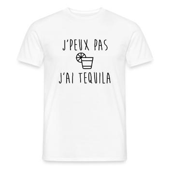 Je peux pas j'ai Tequila - T-shirt homme - blanc - Devant - AI Model Male 178 dark (178cm)