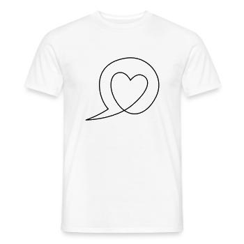 Speech bubble with heart - Men's T-Shirt - white - Front - AI Model Male 178 dark (178cm)
