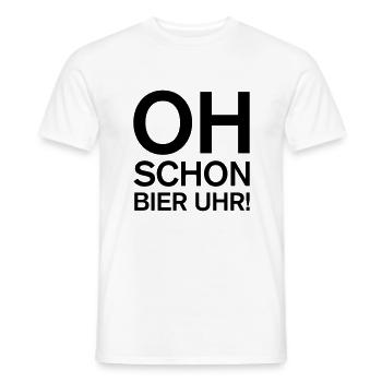 schon Bier Uhr Feierabend Bierdurst löschen Kneipe - Männer T-Shirt - Weiß - Vorne - AI Model Male 178 dark (178cm)