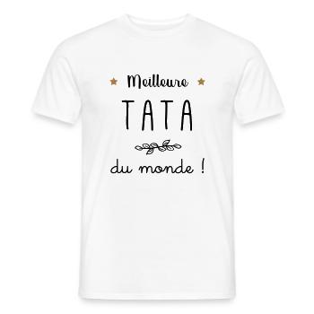 Meilleure tata du monde vecteur - T-shirt homme - blanc - Devant - AI Model Male 178 dark (178cm)