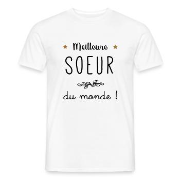 Meilleure soeur du monde vecteur - T-shirt homme - blanc - Devant - AI Model Male 178 dark (178cm)