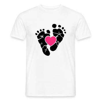 Baby Füße - Schwangerschaft - Geburt - Mutter-Herz - Männer T-Shirt - Weiß - Vorne - AI Model Male 178 dark (178cm)