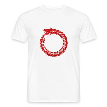 Ouroboros Red Dragon Art (Manger Queue) - T-shirt homme - blanc - Devant - AI Model Male 178 dark (178cm)