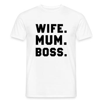 Wife Mum Boss - T-shirt homme - blanc - Devant - AI Model Male 178 dark (178cm)