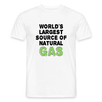 World's largest source of gas Funny saying - Men's T-Shirt - white - Front - AI Model Male 178 dark (178cm)