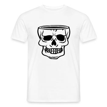 Coupe Skull Horreur Halloween - T-shirt homme - blanc - Devant - AI Model Male 178 dark (178cm)