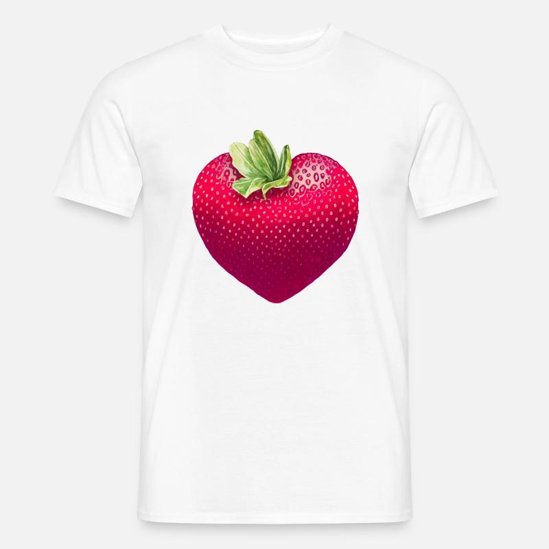 Erdbeere - Männer T-Shirt - Weiß