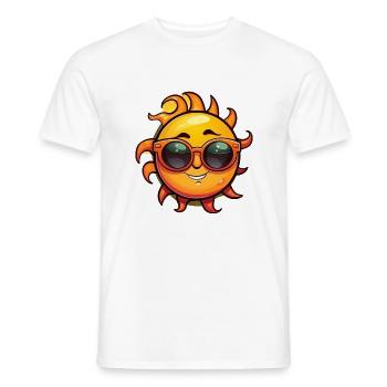 Sonne mit Sonnenbrille - Männer T-Shirt - Weiß - Vorne - AI Model Male 178 dark (178cm)