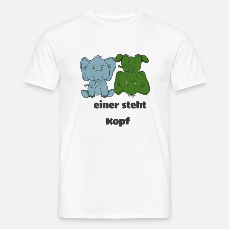 elefanten einer steht kopf - Männer T-Shirt - Weiß