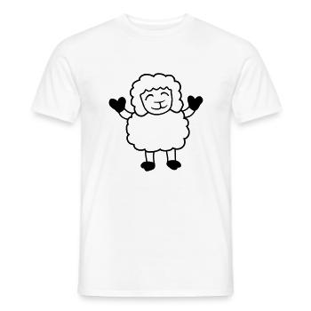 mouton bébé se tient mignon mignon agneau mignon enfant heureux - T-shirt homme - blanc - Devant - AI Model Male 178 dark (178cm)