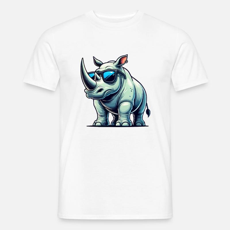 nashorn comic - Männer T-Shirt - Weiß
