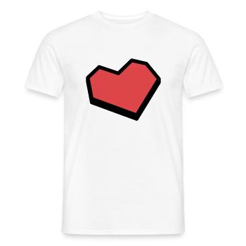 coeur rouge angulaire grossier - T-shirt homme - blanc - Devant - AI Model Male 178 dark (178cm)