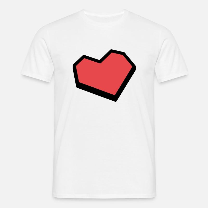 coarse angular red heart - Men's T-Shirt - white