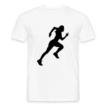 Running Girl Silhouette course - T-shirt homme - blanc - Devant - AI Model Male 178 dark (178cm)
