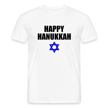 HAPPY HANUKKAH - Männer T-Shirt - Weiß - Vorne - AI Model Male 178 dark (178cm)