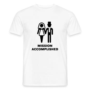 Mission Accomplished, New (Wedding / Hochzeit) - Männer T-Shirt - Weiß - Vorne - AI Model Male 178 dark (178cm)
