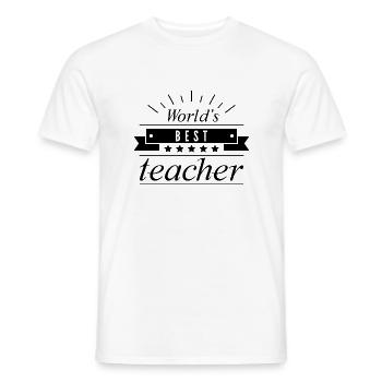 Bester Lehrer der Welt - Männer T-Shirt - Weiß - Vorne - AI Model Male 178 dark (178cm)