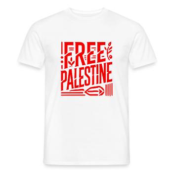 Free palestine - T-shirt homme - blanc - Devant - AI Model Male 178 dark (178cm)