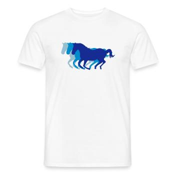 Drei galoppierende Pferde 3 Farben - Männer T-Shirt - Weiß - Vorne - AI Model Male 178 dark (178cm)