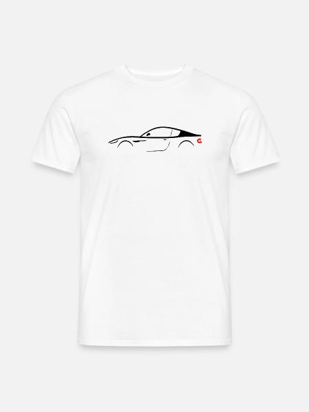 Voiture De Sport Voiture Coupé Silhouette - T-shirt homme - blanc