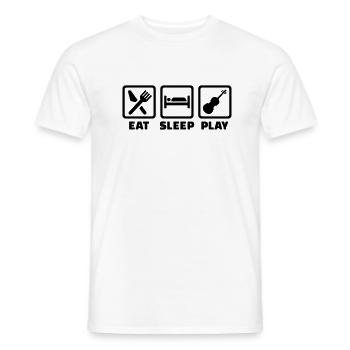 Eat Sleep Violin Fiddle - Men's T-Shirt - white - Front - AI Model Male 178 dark (178cm)