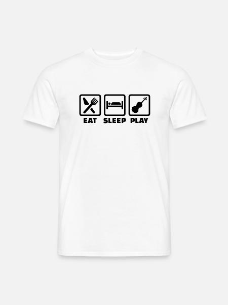 Eat Sleep Violon - T-shirt homme - blanc