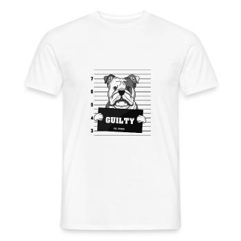 Guilty dog stupid dog arrest guilty puppy - Men's T-Shirt - white - Front - AI Model Male 178 dark (178cm)