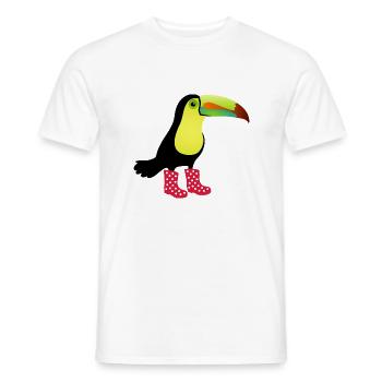 Toucan with rubber boots - Men's T-Shirt - white - Front - AI Model Male 178 dark (178cm)