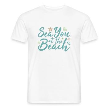 Sea You am Strand - Männer T-Shirt - Weiß - Vorne - AI Model Male 178 dark (178cm)