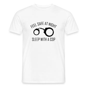 Feel Safe At Night Sleep With A Cop - Men's T-Shirt - white - Front - AI Model Male 178 dark (178cm)