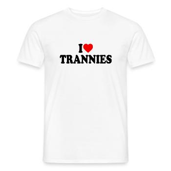 I love trannies - Männer T-Shirt - Weiß - Vorne - AI Model Male 178 dark (178cm)
