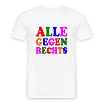 Alle gegen rechts - Männer T-Shirt - Weiß - Vorne - AI Model Male 178 dark (178cm)