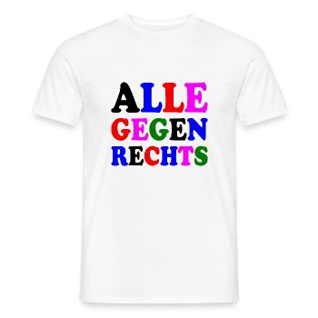 Alle gegen rechts - Männer T-Shirt - Weiß - Vorne - AI Model Male 178 dark (178cm)