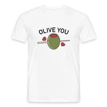 Olive You - T-shirt homme - blanc - Devant - AI Model Male 178 dark (178cm)