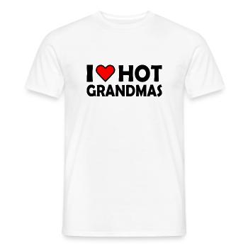 I love hot grannies - Men's T-Shirt - white - Front - AI Model Male 178 dark (178cm)