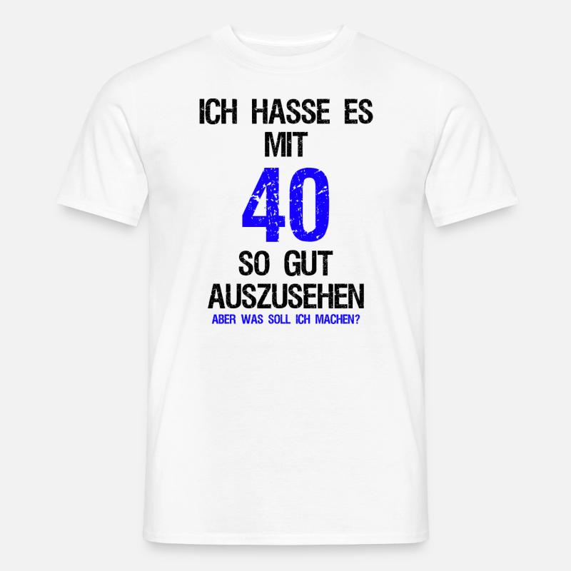 40. Geburtstag 40er runder Geburtstag - Männer T-Shirt - Weiß