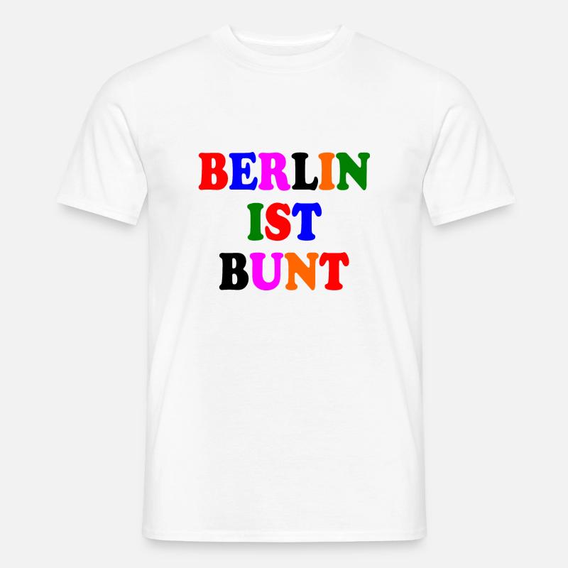 Berlin ist bunt - Männer T-Shirt - Weiß